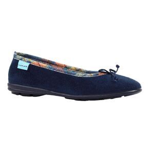 Lunar Womens/Ladies Bow Slippers / Blue